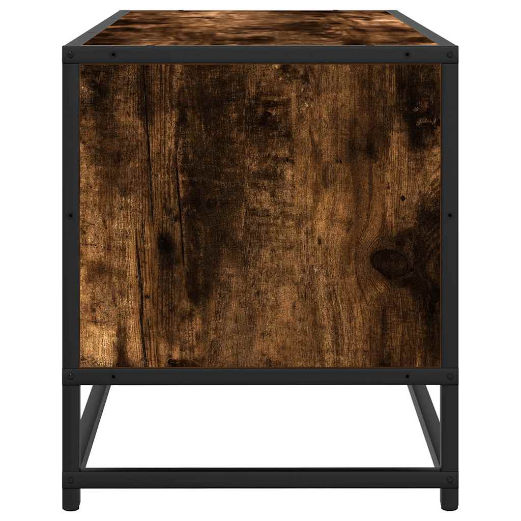 Mobile TV Rovere Fumo 80x34,5x40 cm Legno Multistrato e Metallo | homemem39