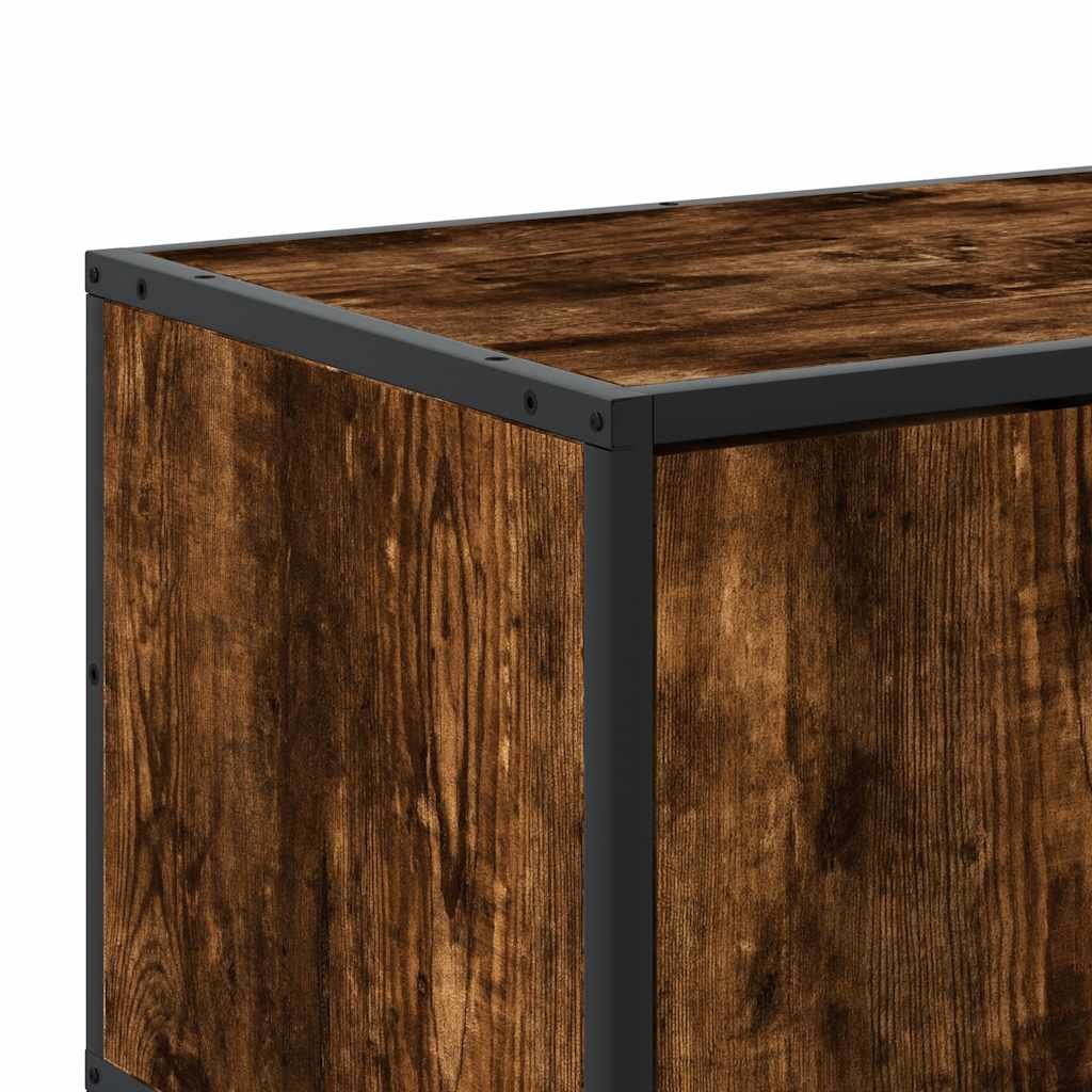 Mobile TV Rovere Fumo 80x34,5x40 cm Legno Multistrato e Metallo | homemem39
