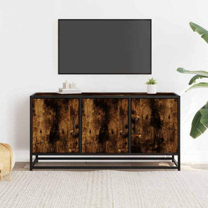 Mobile TV Rovere Fumo 100x35x50 cm Legno Multistrato e Metallo - homemem39