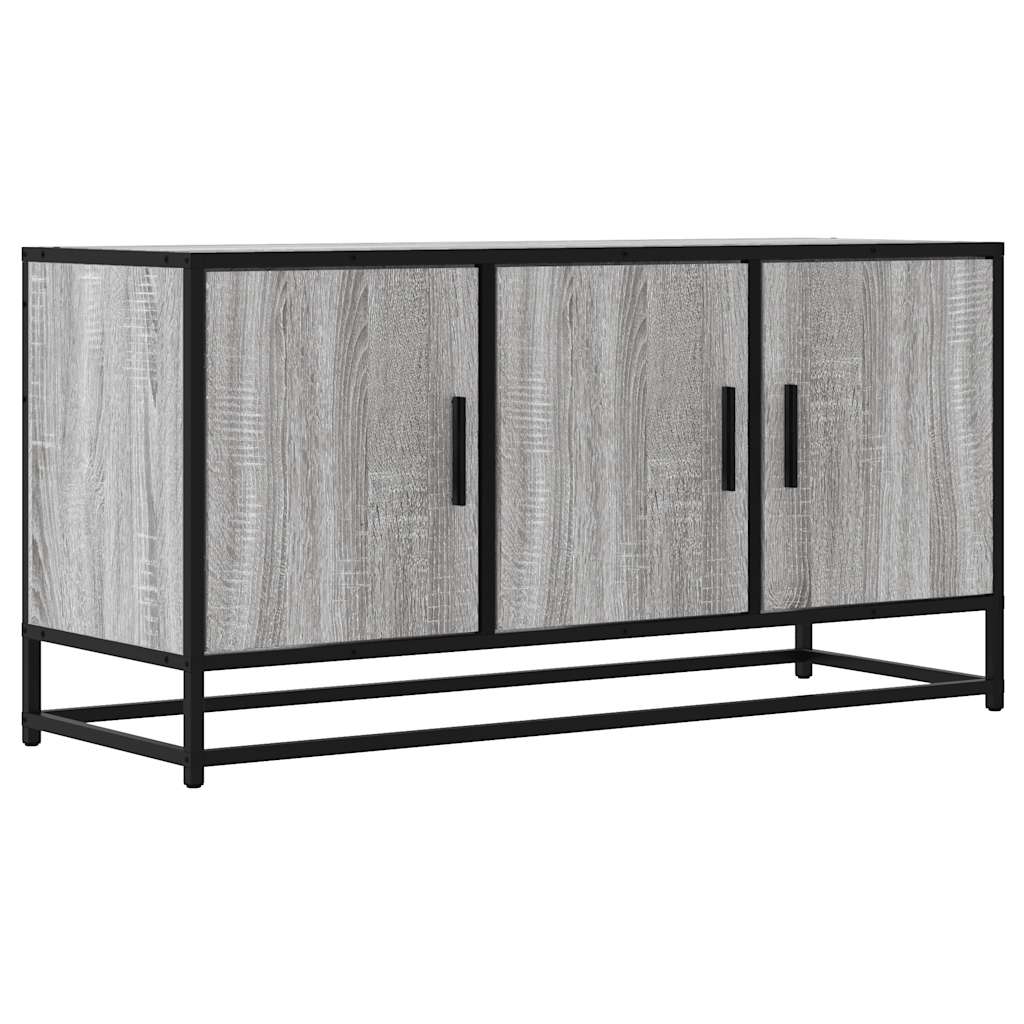 Mobile TV Grigio Sonoma 100x35x50 cm Legno Multistrato Metallo - homemem39