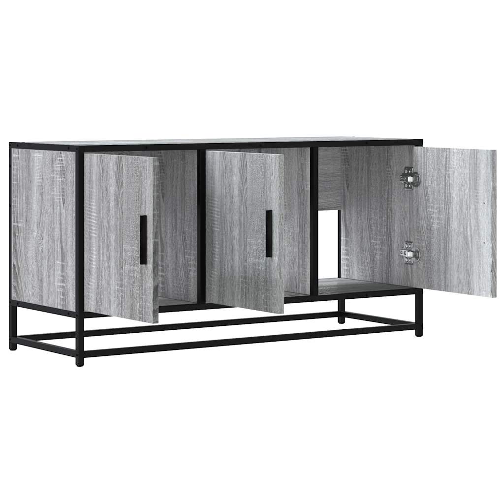 Mobile TV Grigio Sonoma 100x35x50 cm Legno Multistrato Metallo - homemem39