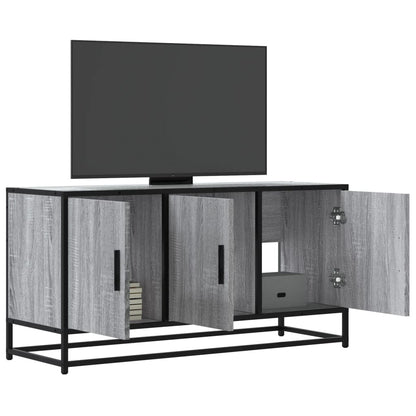 Mobile TV Grigio Sonoma 100x35x50 cm Legno Multistrato Metallo - homemem39