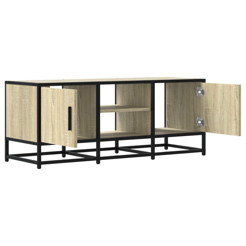 Mobile TV Rovere Sonoma 100x35x41 cm Legno Multistrato Metallo - homemem39