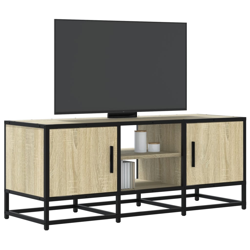 Mobile TV Rovere Sonoma 100x35x41 cm Legno Multistrato Metallo - homemem39