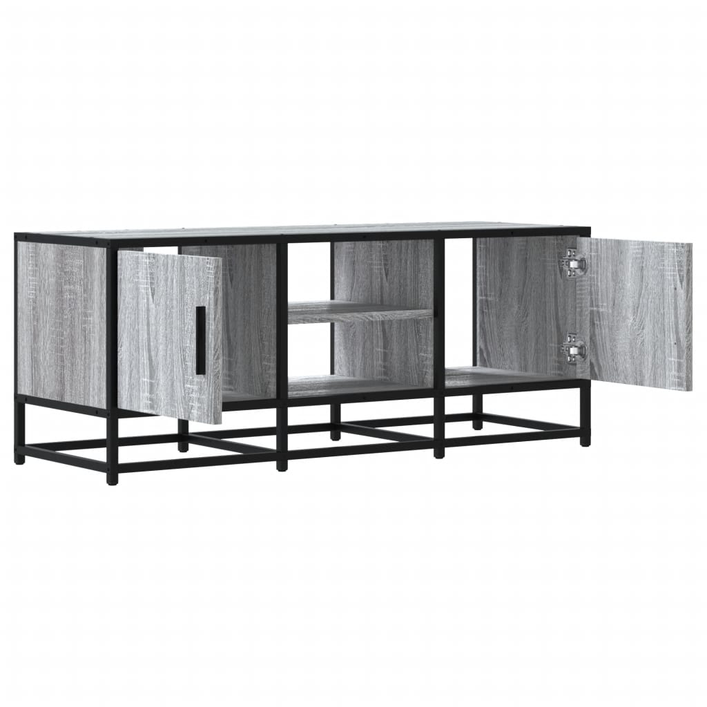 Mobile TV Grigio Sonoma 100x35x41 cm Legno Multistrato Metallo - homemem39