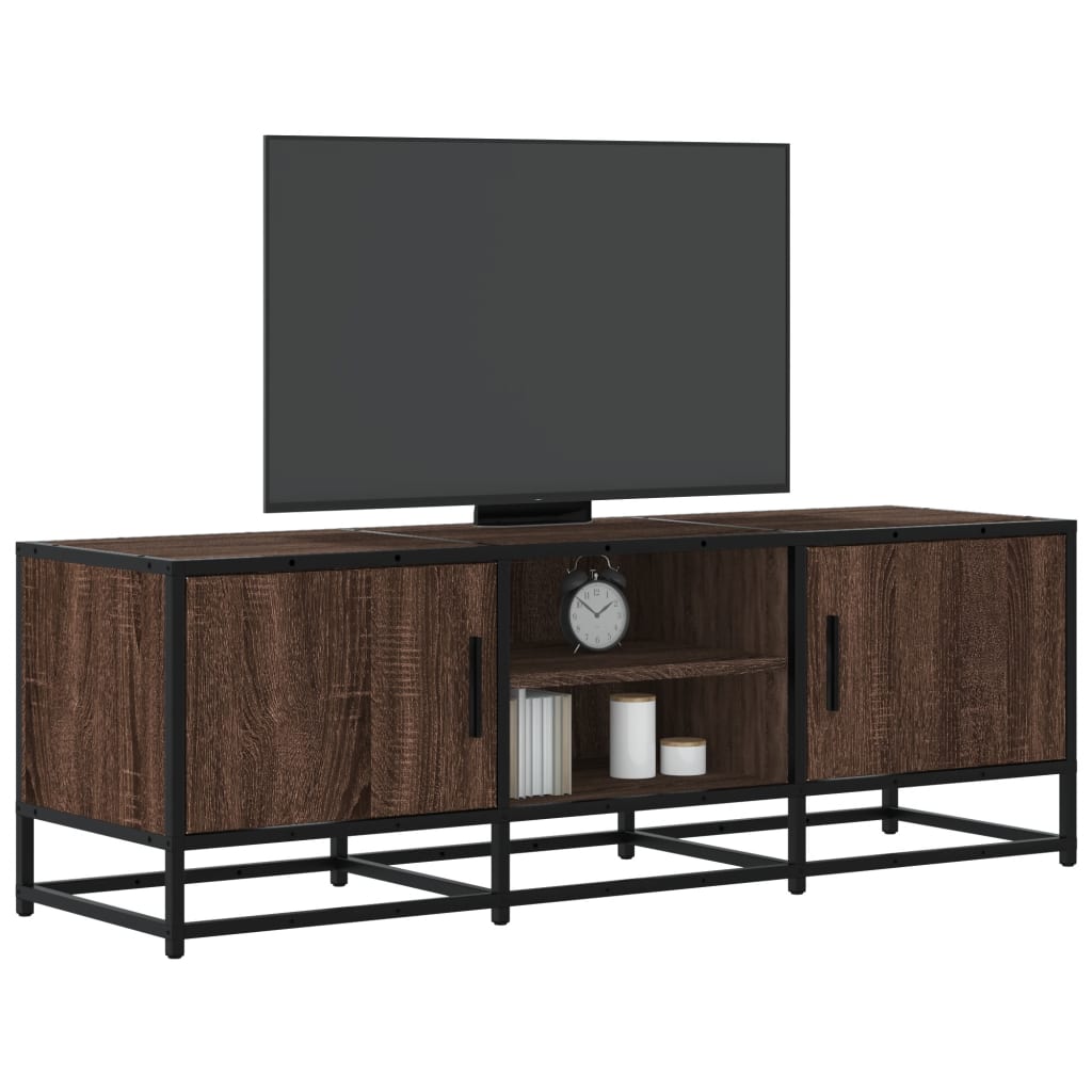 Mobile TV Rovere Marrone 120x35x41 cm Legno Multistrato Metallo - homemem39