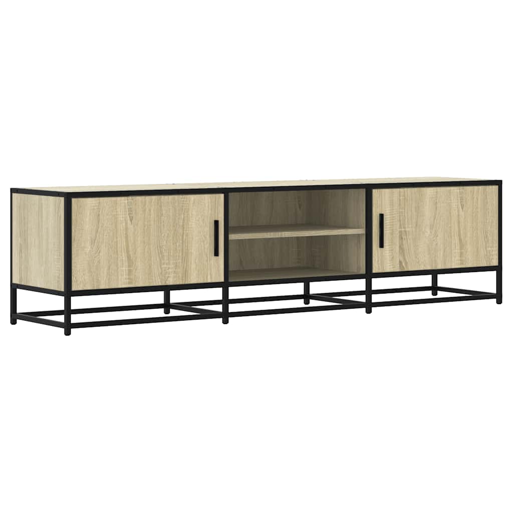 Mobile TV Rovere Sonoma 160x35x41cm Legno Multistrato e Metallo - homemem39