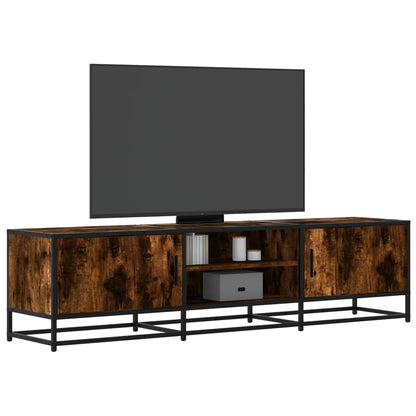 Mobile TV Rovere Fumo 160x35x41 cm Legno Multistrato e Metallo - homemem39