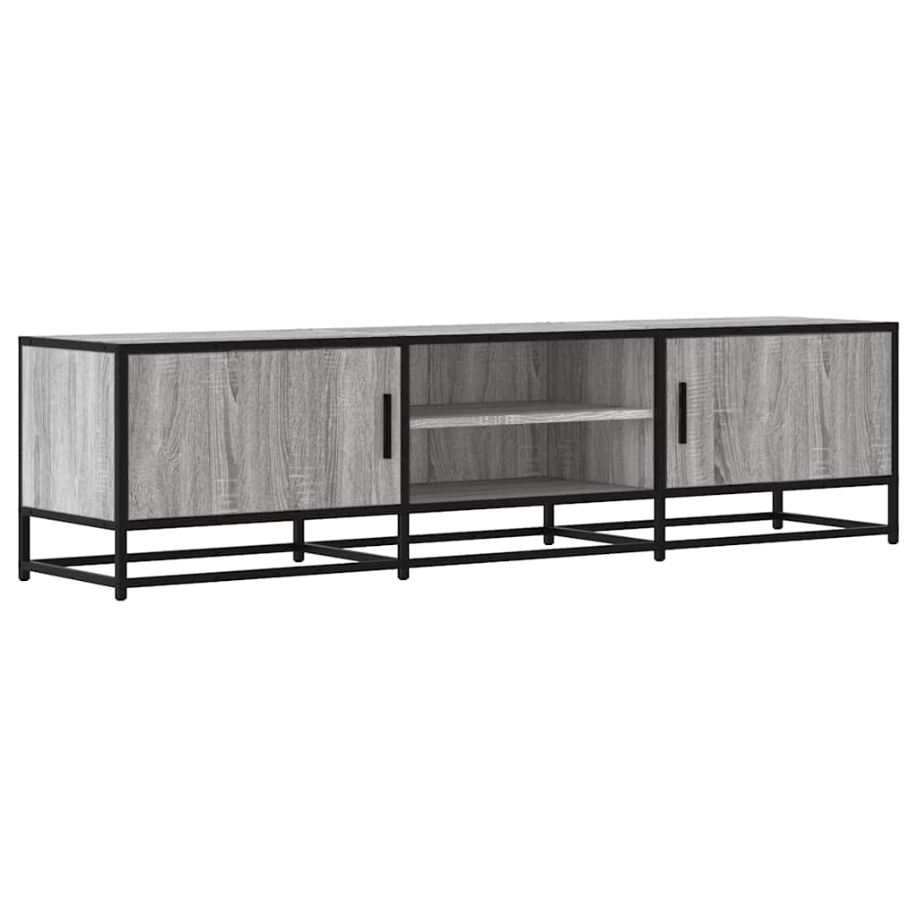 Mobile TV Grigio Sonoma 160x35x41cm Legno Multistrato e Metallo - homemem39