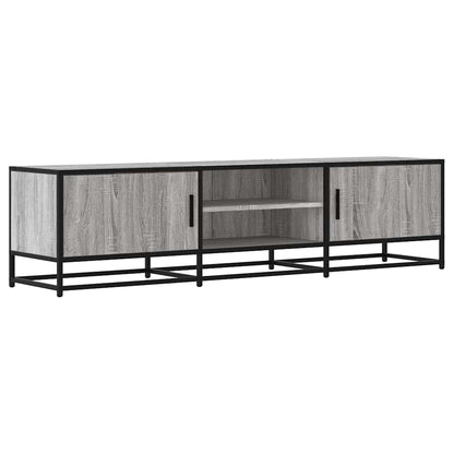 Mobile TV Grigio Sonoma 160x35x41cm Legno Multistrato e Metallo - homemem39