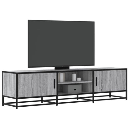Mobile TV Grigio Sonoma 160x35x41cm Legno Multistrato e Metallo - homemem39