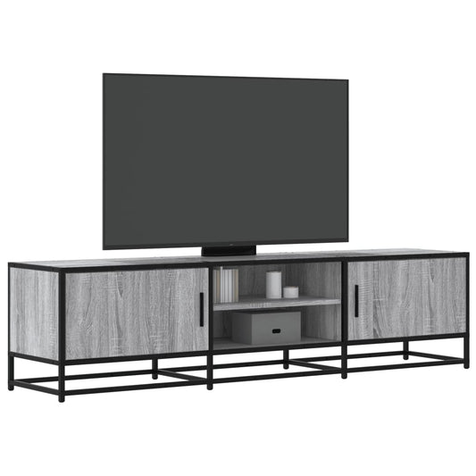 Mobile TV Grigio Sonoma 160x35x41cm Legno Multistrato e Metallo - homemem39