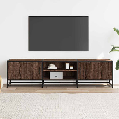 Mobile TV Rovere Marrone 160x35x41 cm Legno Multistrato Metallo - homemem39