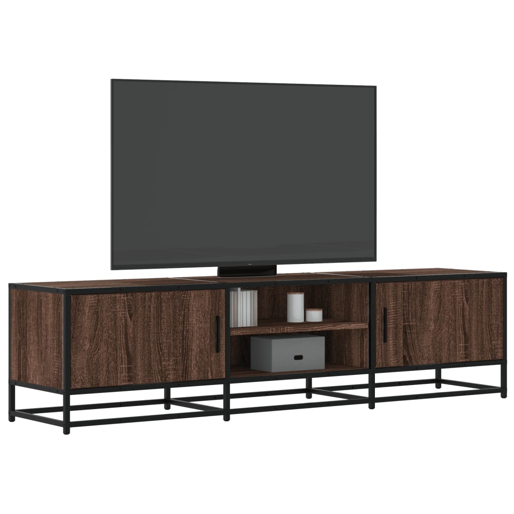 Mobile TV Rovere Marrone 160x35x41 cm Legno Multistrato Metallo - homemem39