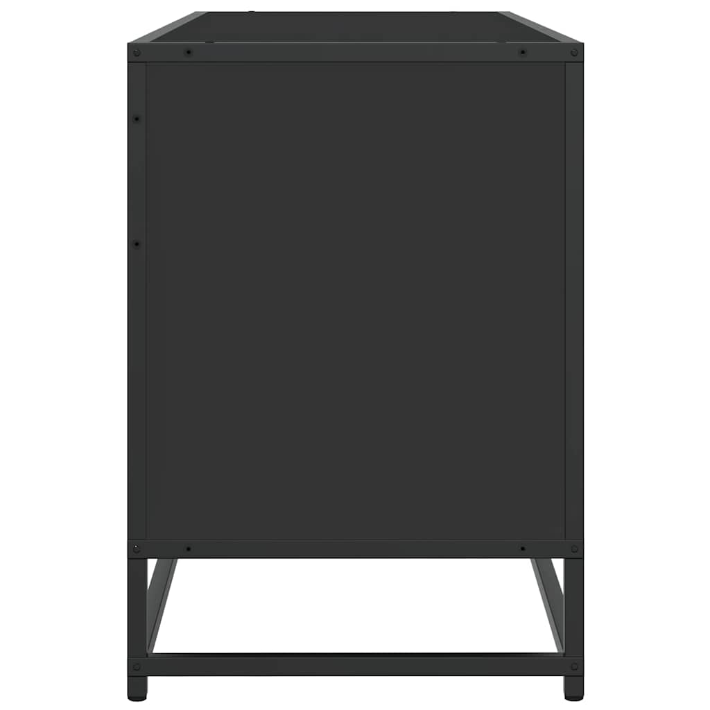 Mobile Porta TV Nero 150x35x41 cm in Truciolato e Metallo - homemem39