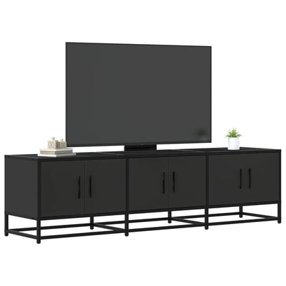 Mobile Porta TV Nero 150x35x41 cm in Truciolato e Metallo - homemem39