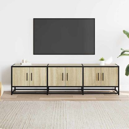 Mobile TV Rovere Sonoma 150x35x41 cm in Truciolato e Metallo - homemem39