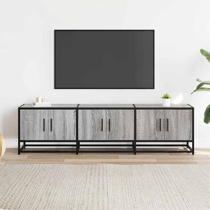 Mobile TV Grigio Sonoma 150x35x41cm in Truciolato e Metallo - homemem39