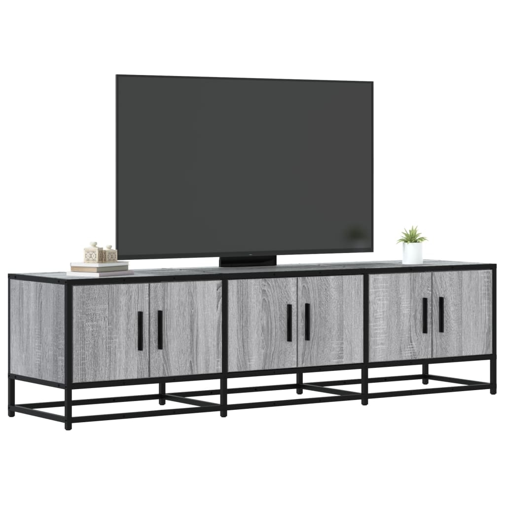 Mobile TV Grigio Sonoma 150x35x41cm in Truciolato e Metallo - homemem39