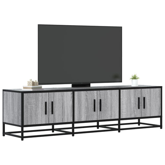 Mobile TV Grigio Sonoma 150x35x41cm in Truciolato e Metallo - homemem39
