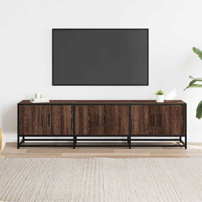 Mobile TV Rovere Marrone 150x35x41 cm in Truciolato e Metallo - homemem39