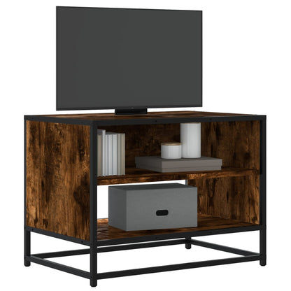 Mobile TV Rovere Fumo 61x40x46 cm Legno Multistrato e Metallo - homemem39