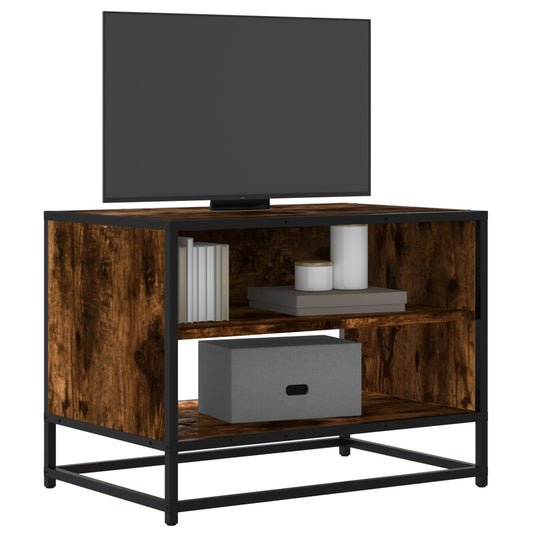 Mobile TV Rovere Fumo 61x40x46 cm Legno Multistrato e Metallo - homemem39