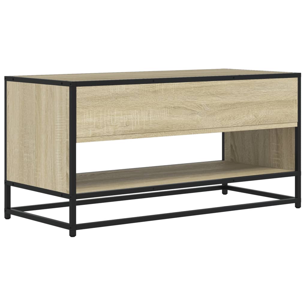 Mobile TV Rovere Sonoma 91x40x46 cm Legno Multistrato e Metallo - homemem39