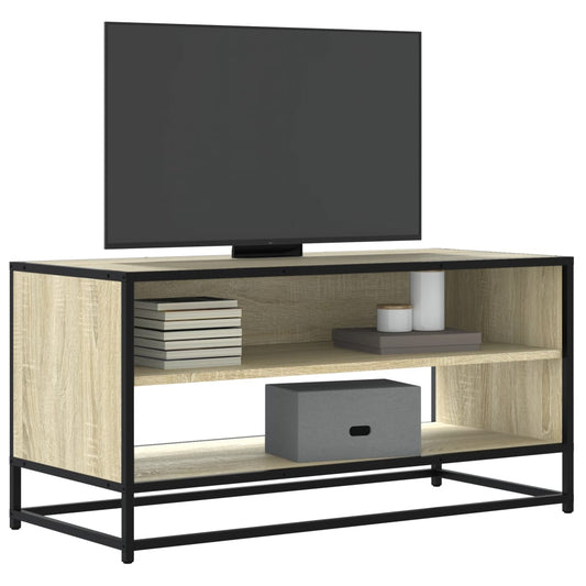 Mobile TV Rovere Sonoma 91x40x46 cm Legno Multistrato e Metallo - homemem39
