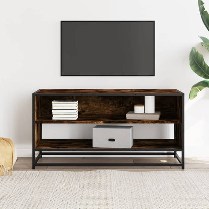 Mobile TV Rovere Fumo 91x40x46 cm Legno Multistrato e Metallo - homemem39