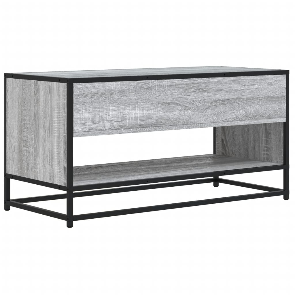 Mobile TV Grigio Sonoma 91x40x46 cm Legno Multistrato e Metallo - homemem39