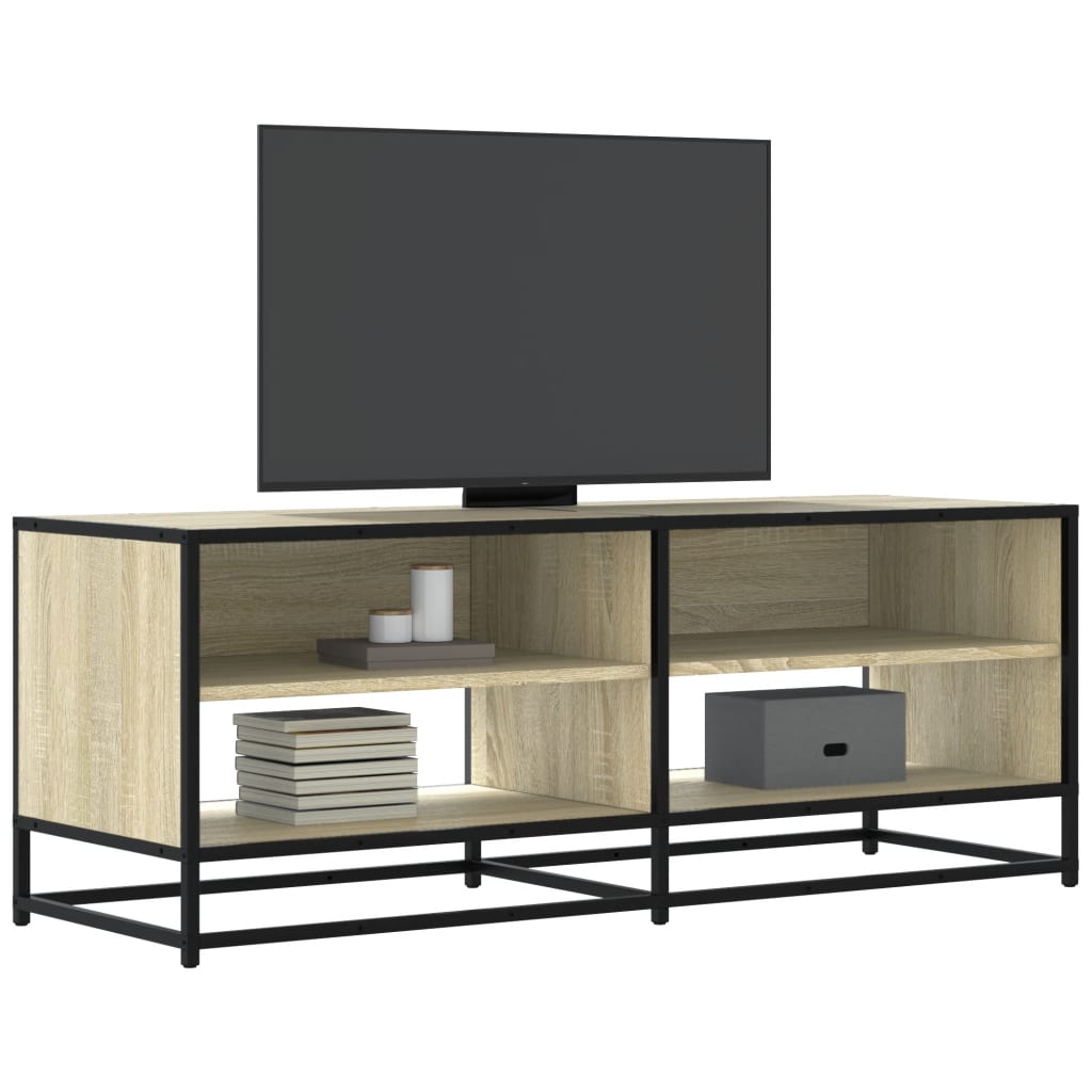 Mobile TV Rovere Sonoma 120,5x40x46cm Legno Multistrato Metallo - homemem39