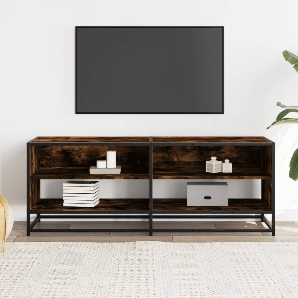 Mobile TV Rovere Fumo 120,5x40x46cm Legno Multistrato e Metallo - homemem39