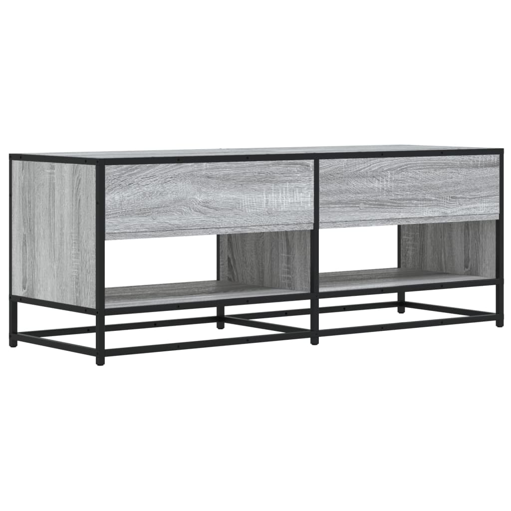 Mobile TV Grigio Sonoma 120,5x40x46cm Legno Multistrato Metallo - homemem39