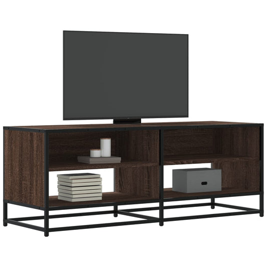 Mobile TV Rovere Marrone 120,5x40x46 cm Multistrato e Metallo - homemem39