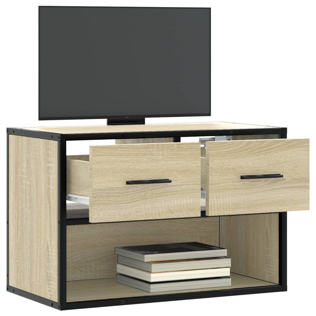 Mobile TV Rovere Sonoma 60x31x39,5cm Legno Multistrato Metallo - homemem39