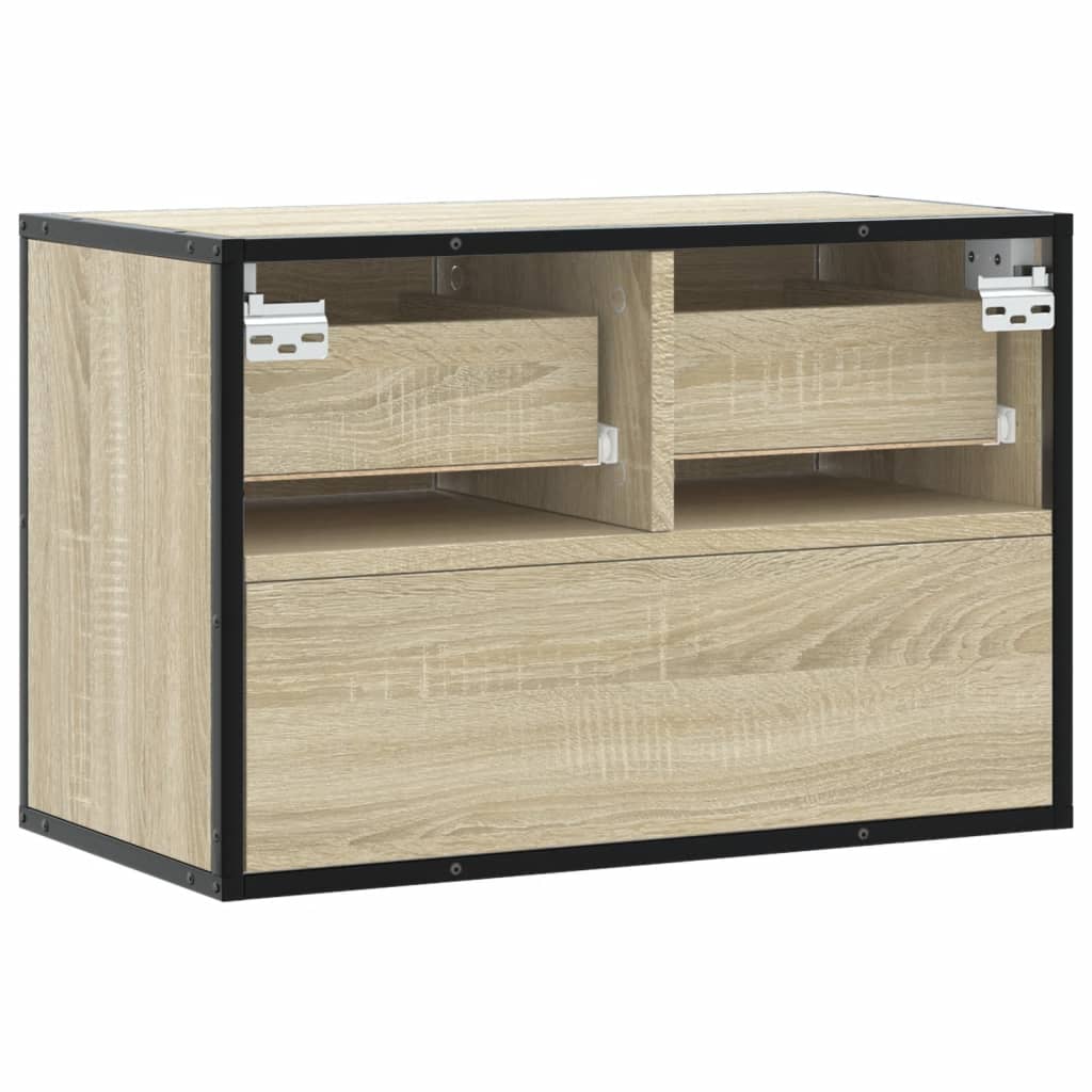 Mobile TV Rovere Sonoma 60x31x39,5cm Legno Multistrato Metallo - homemem39