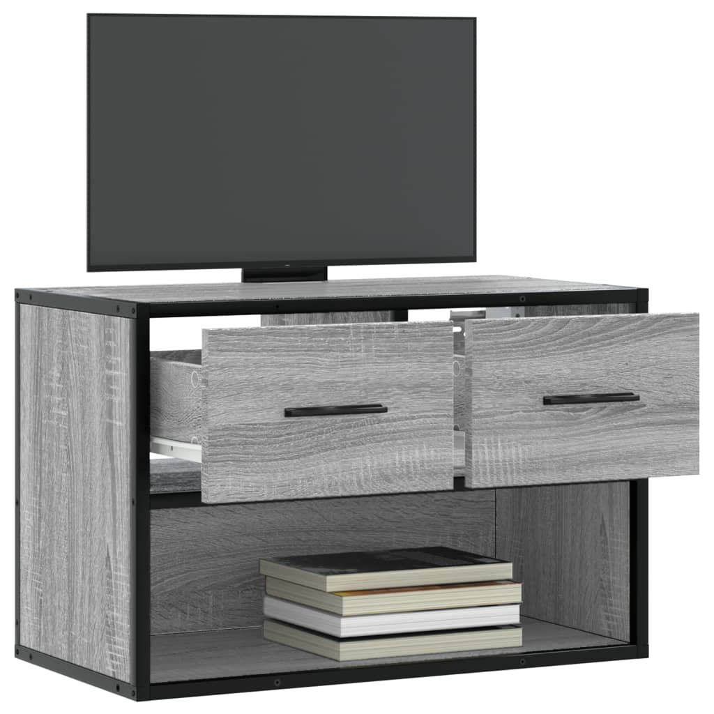 Mobile TV Grigio Sonoma 60x31x39,5cm in Truciolato e Metallo - homemem39