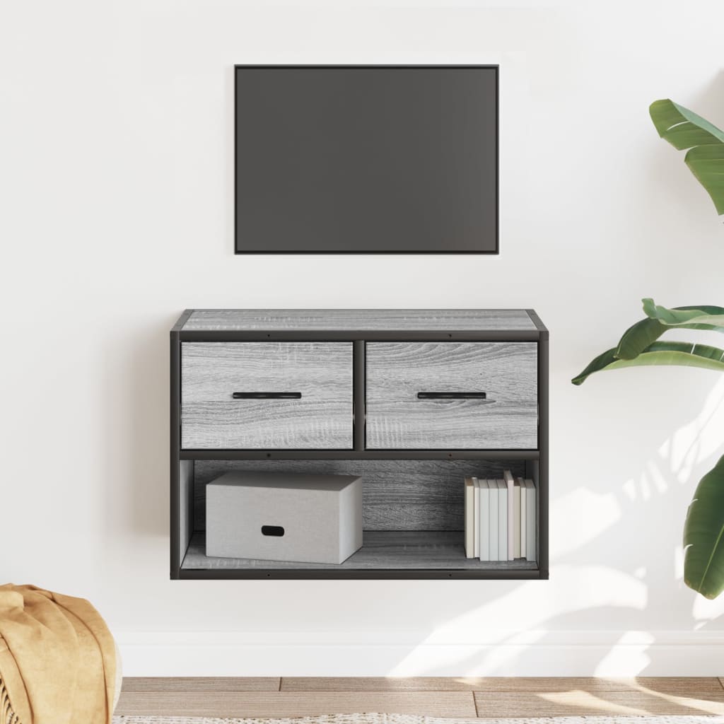 Mobile TV Grigio Sonoma 60x31x39,5cm in Truciolato e Metallo - homemem39