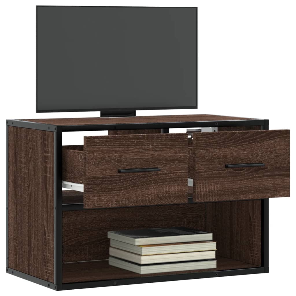 Mobile TV Rovere Marrone 60x31x39,5cm in Truciolato e Metallo - homemem39