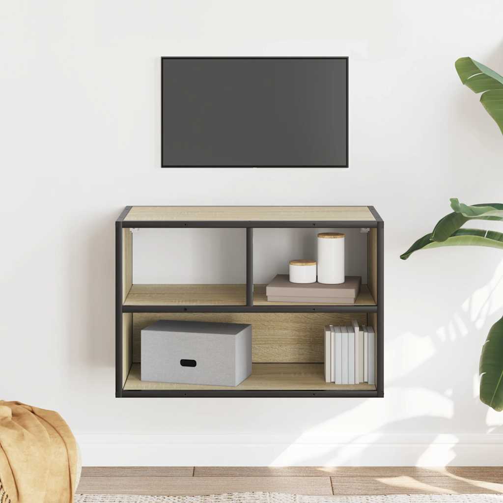 Mobile TV Rovere Sonoma 60x31x39,5cm Legno Multistrato Metallo - homemem39