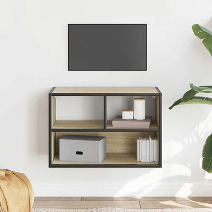 Mobile TV Rovere Sonoma 60x31x39,5cm Legno Multistrato Metallo - homemem39