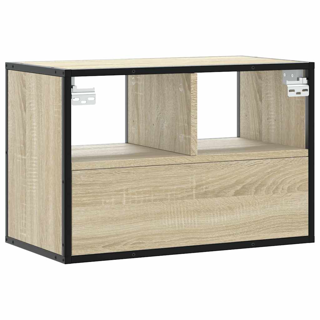 Mobile TV Rovere Sonoma 60x31x39,5cm Legno Multistrato Metallo - homemem39