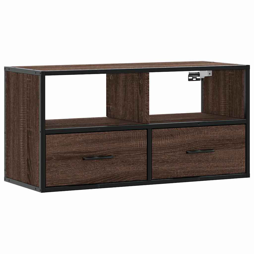 Mobile TV Rovere Marrone 80x31x39,5cm Legno Multistrato Metallo - homemem39