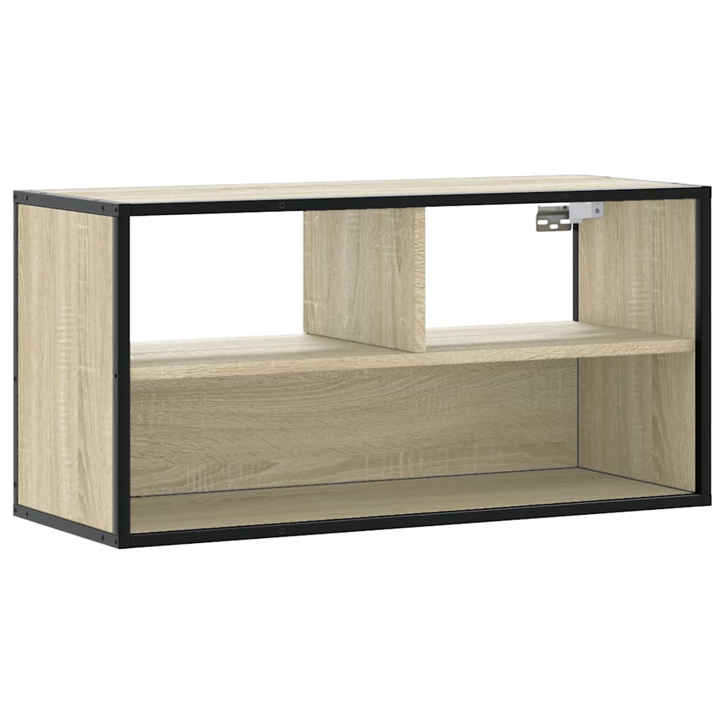 Mobile TV Rovere Sonoma 80x31x39,5 cm Legno Multistrato Metallo - homemem39