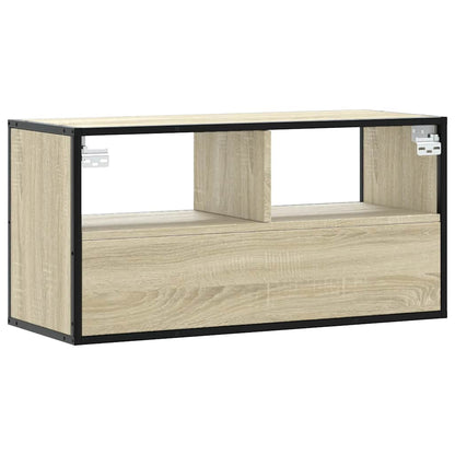 Mobile TV Rovere Sonoma 80x31x39,5 cm Legno Multistrato Metallo - homemem39