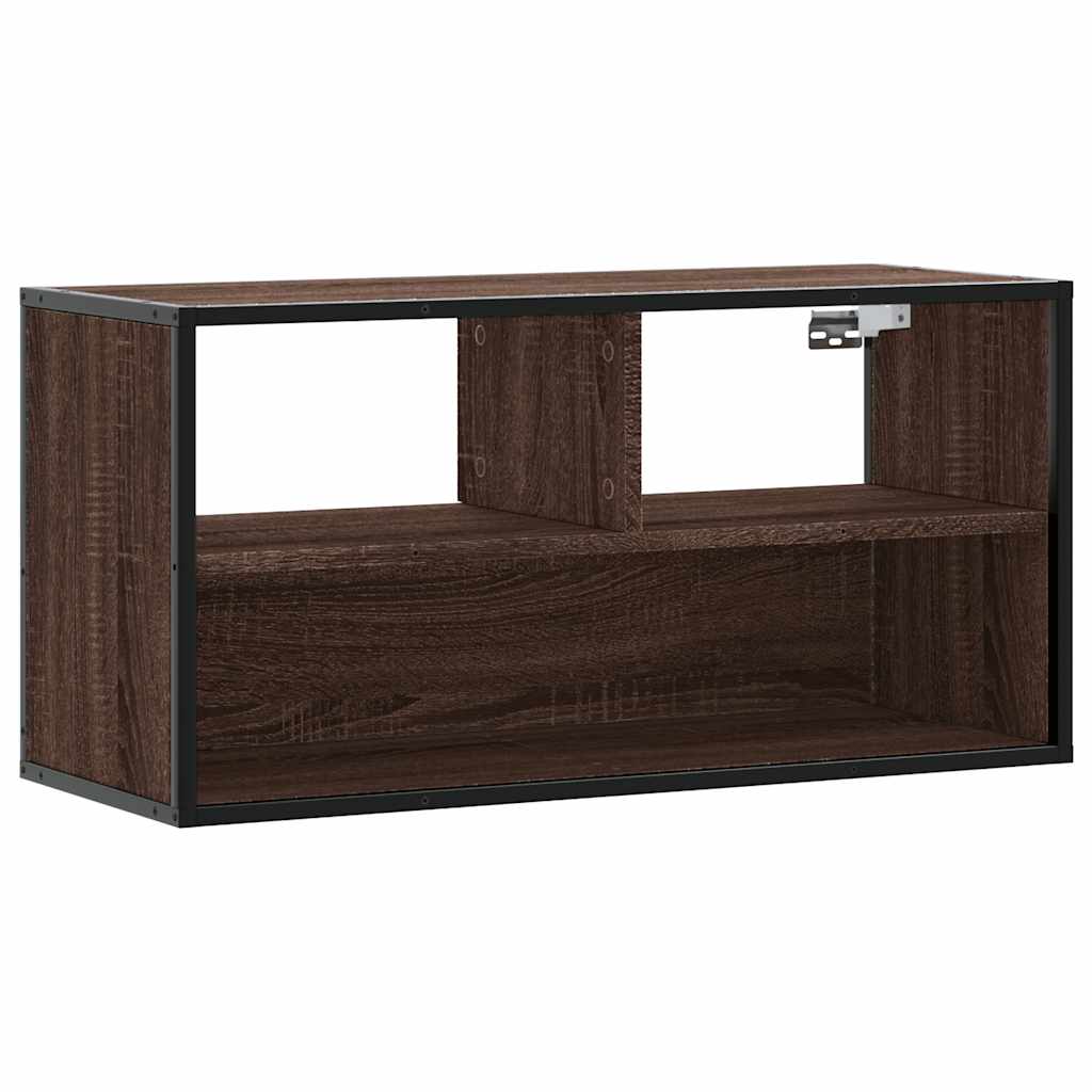 Mobile TV Rovere Marrone 80x31x39,5cm Legno Multistrato Metallo - homemem39