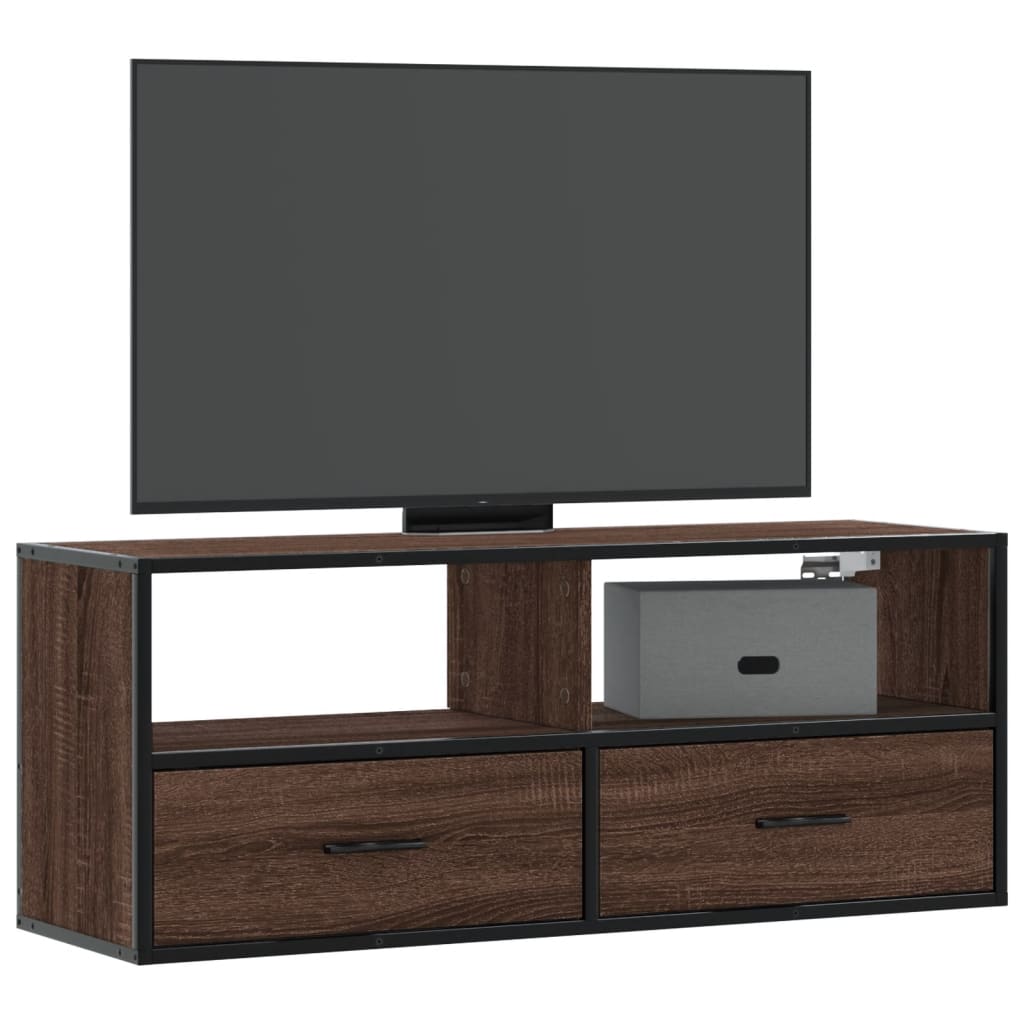 Mobile TV Rovere Marrone 100x31x39,5 cm in Truciolato e Metallo - homemem39
