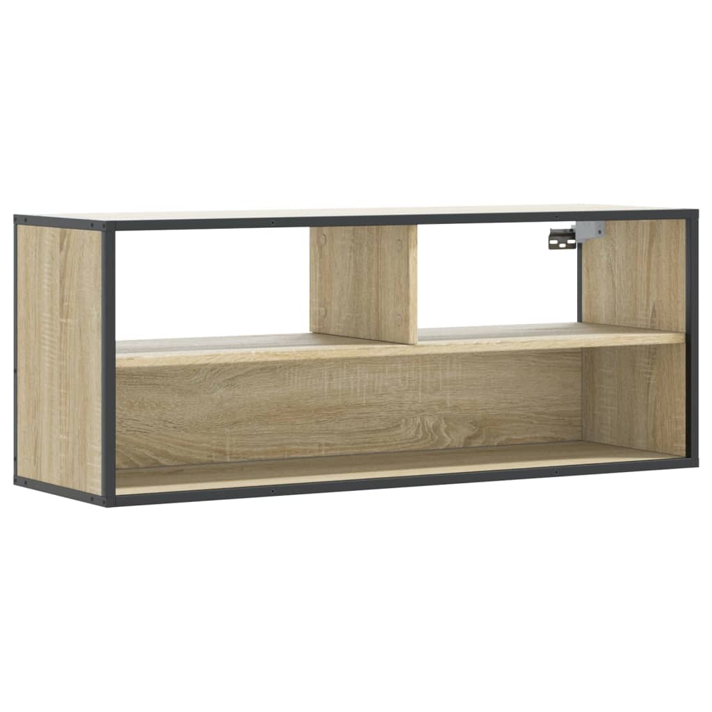Mobile TV Rovere Sonoma 100x31x39,5cm Legno Multistrato Metallo - homemem39