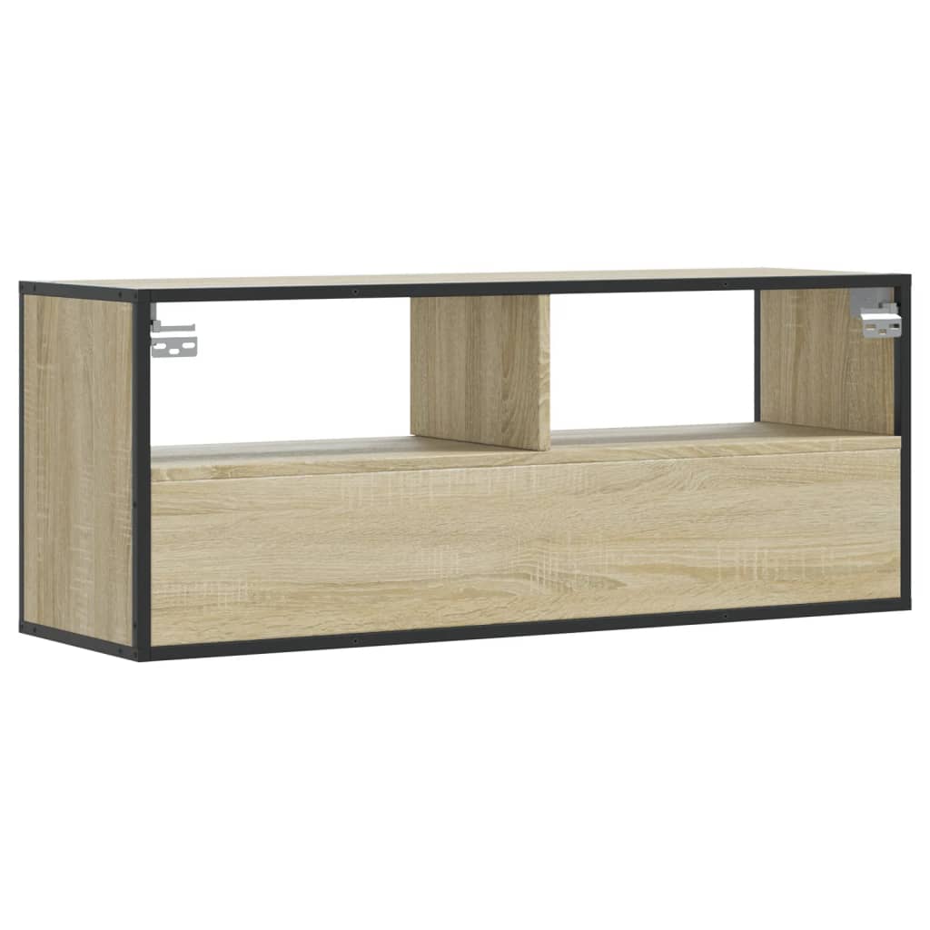 Mobile TV Rovere Sonoma 100x31x39,5cm Legno Multistrato Metallo - homemem39